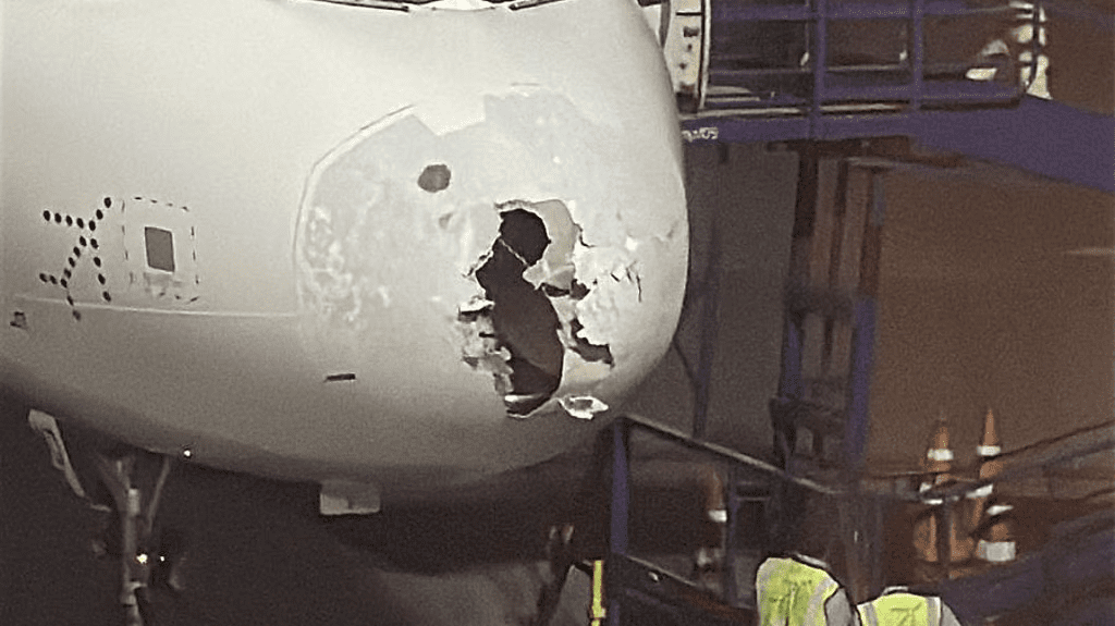 IndiGo Flight 6E2142 Suffers Mid-Air Hailstorm Damage